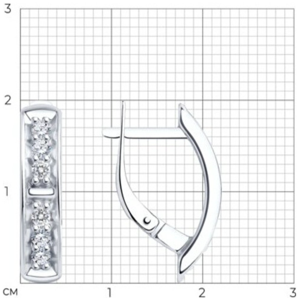 Серьги Diamant 94-120-01544-1 вес 2.91 г серебро, фианит купить,NaN