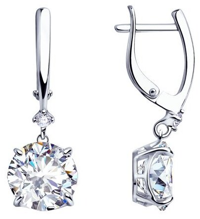 Серьги Diamant 94-121-01653-1 вес 5.67 г серебро, фианит купить,NaN