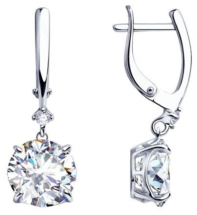 Серьги Diamant 94-121-01653-1 вес 5.67 г серебро, фианит купить,NaN