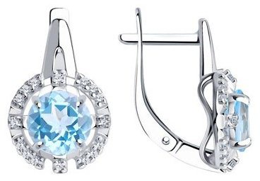 Серьги Diamant 94-320-00679-1 вес 3.75 г серебро, фианит купить,NaN