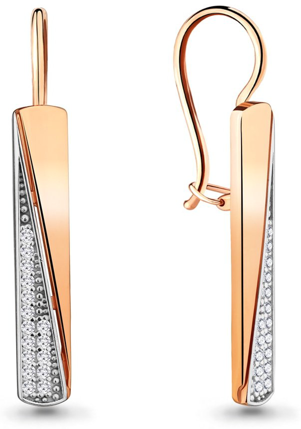 Серьги AQUAMARINE 46805А вес 3.46 г серебро, фианит купить,NaN