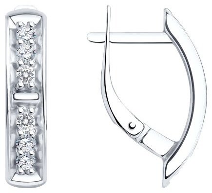 Серьги Diamant 94-120-01544-1 вес 3 г серебро, фианит купить,NaN