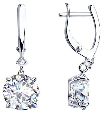 Серьги Diamant 94-121-01653-1 вес 5.69 г серебро, фианит купить,NaN