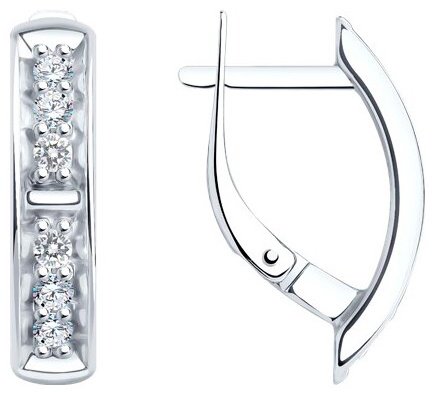 Серьги Diamant 94-120-01544-1 вес 3.05 г серебро, фианит