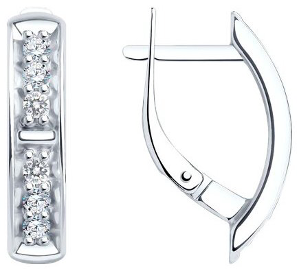 Серьги Diamant 94-120-01544-1 вес 3.05 г серебро, фианит