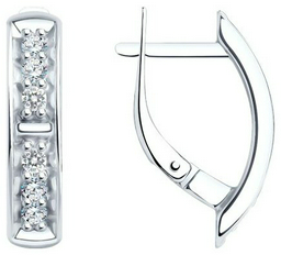 Серьги Diamant 94-120-01544-1 вес 3.05 г серебро, фианит