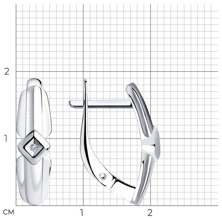 Серьги SOKOLOV 87020028-sk18 вес 2.33 г серебро, бриллиант купить,NaN
