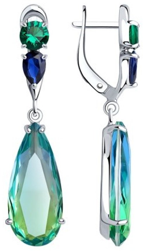 Серьги SOKOLOV 92022265 вес 6.27 г серебро, фианит, ситалл купить,NaN