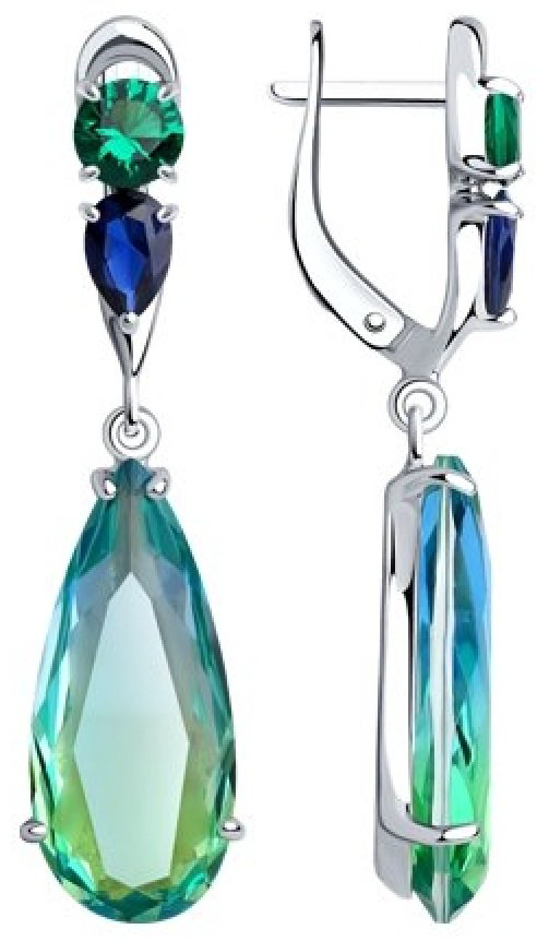 Серьги SOKOLOV 92022265 вес 6.27 г серебро, фианит, ситалл купить,NaN