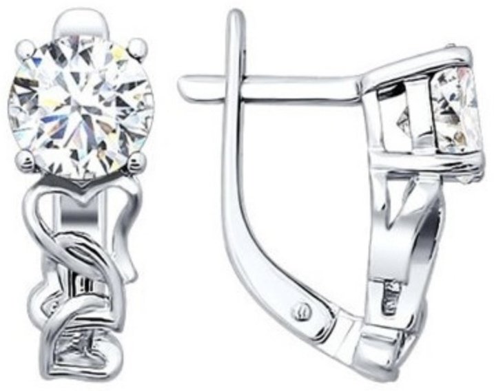 Серьги SOKOLOV 94021097 вес 4.39 г серебро, фианит купить,NaN