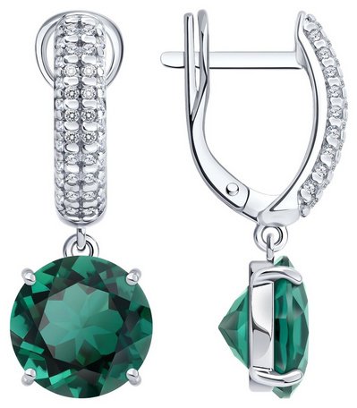 Серьги SOKOLOV 92023195 вес 5.02 г серебро, фианит, кварц купить,NaN
