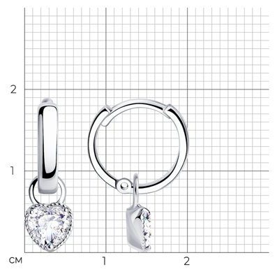 Серьги SOKOLOV 94024415 вес 2.37 г серебро, фианит купить,NaN