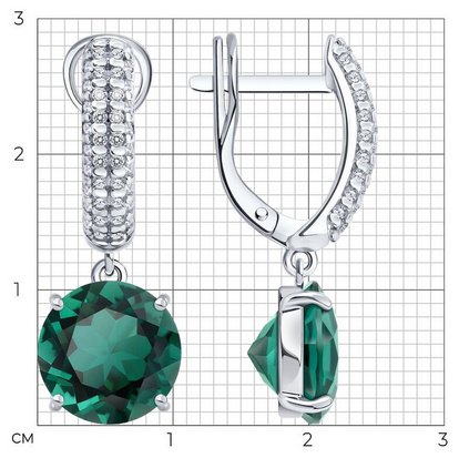 Серьги SOKOLOV 92023195 вес 5.02 г серебро, фианит, кварц купить,NaN