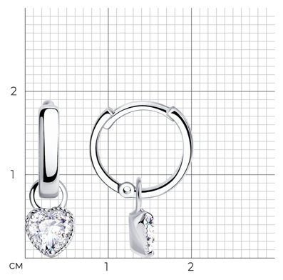 Серьги SOKOLOV 94024415 вес 2.41 г серебро, фианит купить,NaN