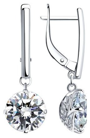 Серьги SOKOLOV 94024420 вес 5.89 г серебро, фианит купить,NaN