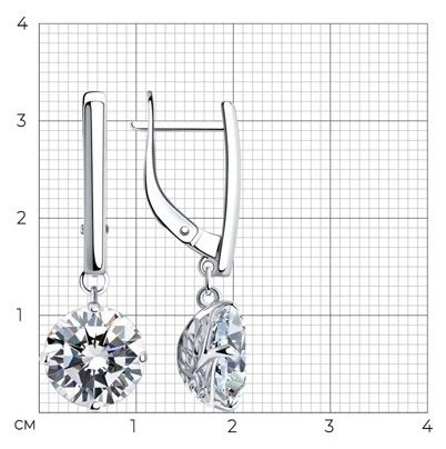 Серьги SOKOLOV 94024420 вес 5.89 г серебро, фианит купить,NaN