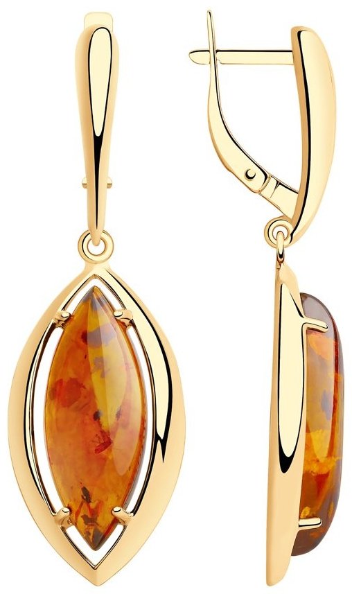 Серьги SOKOLOV 83020065 вес 5.29 г серебро, янтарь купить,NaN