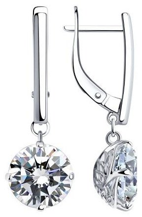 Серьги SOKOLOV 94024420 вес 5.93 г серебро, фианит купить,NaN