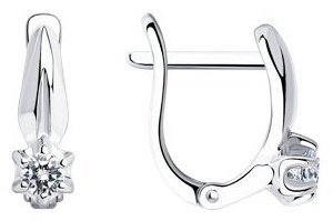 Серьги SOKOLOV 94025658 вес 1.85 г серебро, фианит купить,NaN
