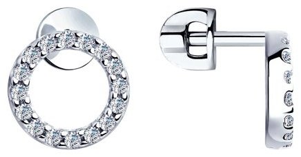 Серьги SOKOLOV 94023344 вес 1.78 г серебро, фианит купить,NaN