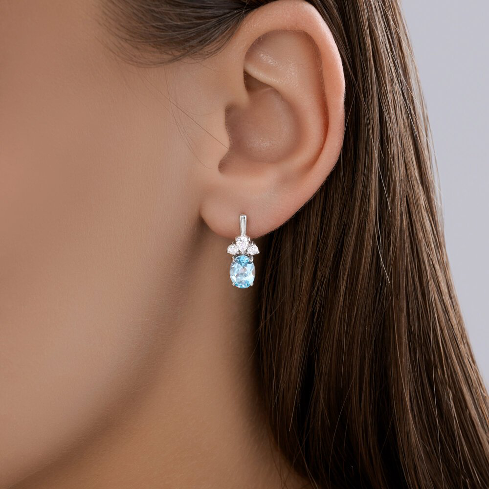 Серьги SOKOLOV 92023197 вес 2.93 г серебро, топаз купить,NaN