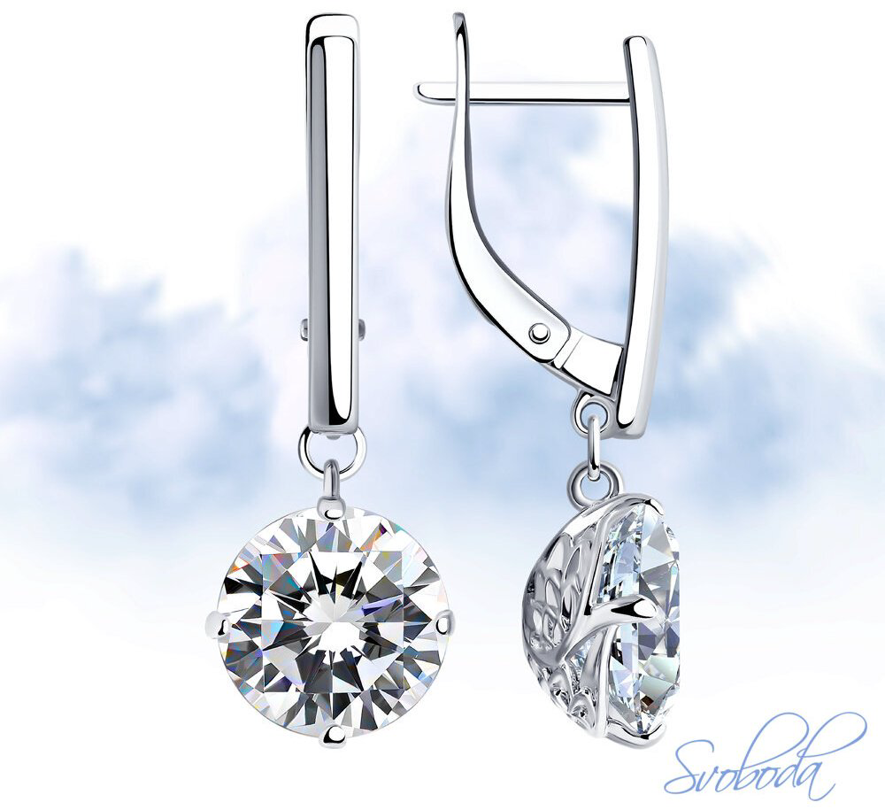 Серьги SOKOLOV 94024420 вес 5.98 г серебро, фианит купить,NaN