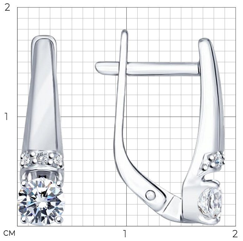 Серьги SOKOLOV 94025665 вес 1.98 г серебро, фианит купить,NaN
