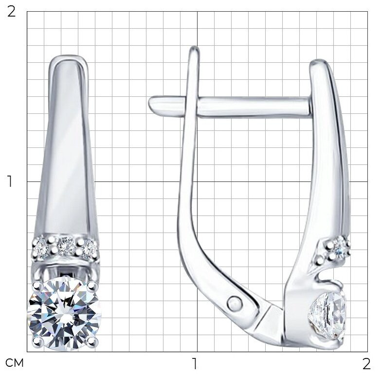 Серьги SOKOLOV 94025665 вес 1.98 г серебро, фианит купить,NaN
