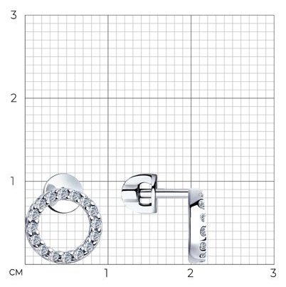 Серьги SOKOLOV 94023344 вес 1.78 г серебро, фианит купить,NaN