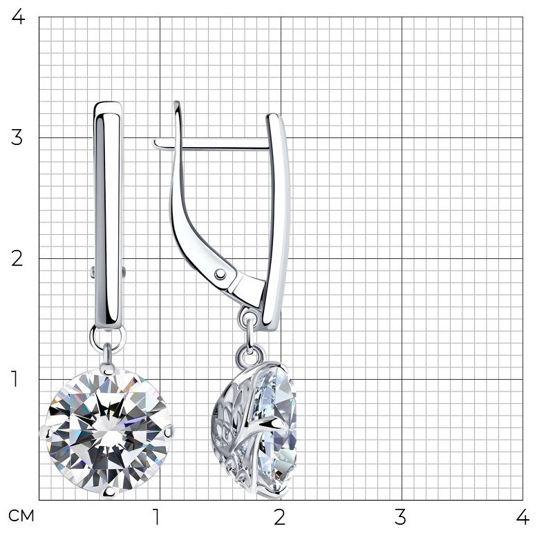 Серьги SOKOLOV 94024420 вес 5.98 г серебро, фианит купить,NaN
