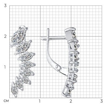 Серьги SOKOLOV 94021352 вес 2.91 г серебро, фианит купить,NaN