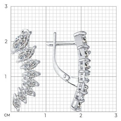 Серьги SOKOLOV 94021352 вес 2.91 г серебро, фианит купить,NaN