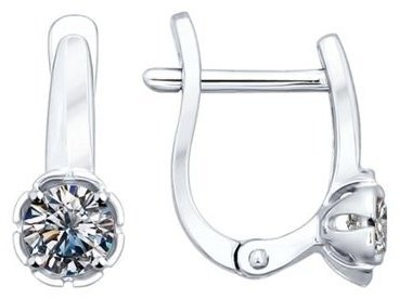 Серьги SOKOLOV 94021958-sk23/1,77 вес 1.77 г серебро, фианит купить,NaN