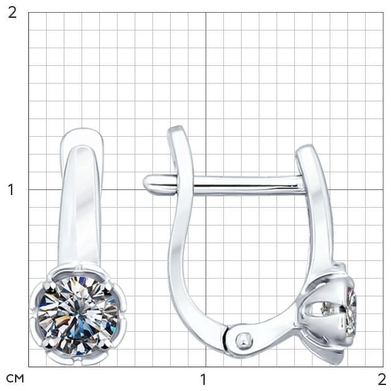 Серьги SOKOLOV 94021958-sk23/1,77 вес 1.77 г серебро, фианит купить,NaN