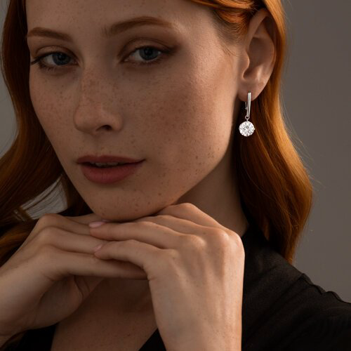 Серьги SOKOLOV 94024420 вес 5.98 г серебро, фианит купить,NaN