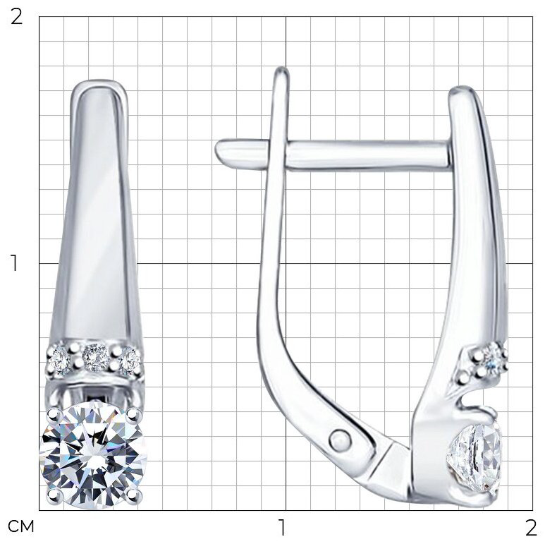 Серьги SOKOLOV 94025665 вес 2.07 г серебро, фианит купить,NaN