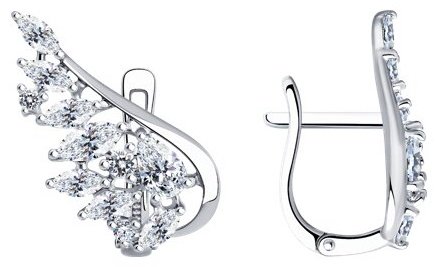 Серьги SOKOLOV 94025980 вес 2.97 г серебро, фианит купить,NaN