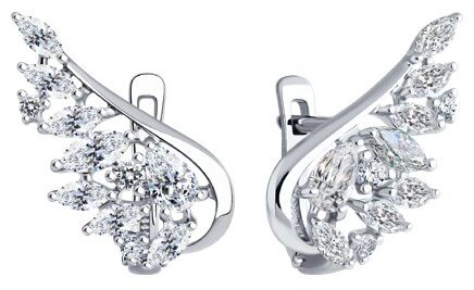 Серьги SOKOLOV 94025980 вес 2.97 г серебро, фианит купить,NaN