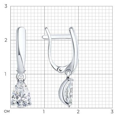 Серьги SOKOLOV 94021997 вес 2.69 г серебро, фианит купить,NaN