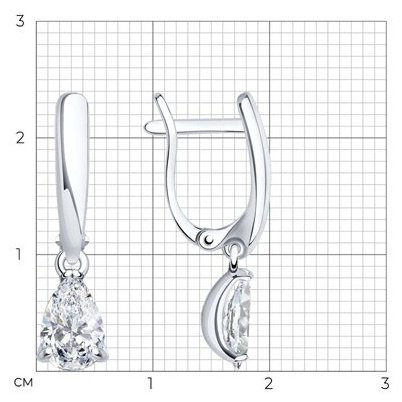 Серьги SOKOLOV 94021997 вес 2.69 г серебро, фианит купить,NaN