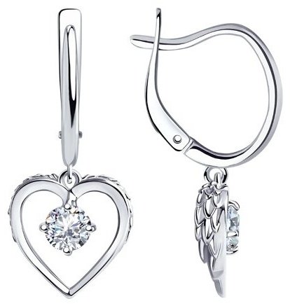 Серьги SOKOLOV 94024439 вес 4.25 г серебро, фианит купить,NaN
