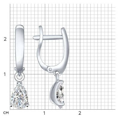 Серьги SOKOLOV 94021997 вес 2.72 г серебро, фианит купить,NaN