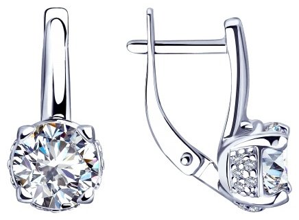 Серьги SOKOLOV 94023356 вес 3.65 г серебро, фианит купить,NaN