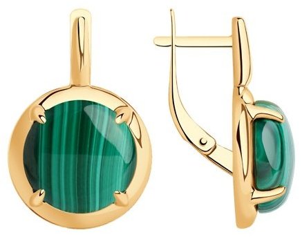 Серьги SOKOLOV 83020095 вес 6.77 г серебро, малахит купить,NaN