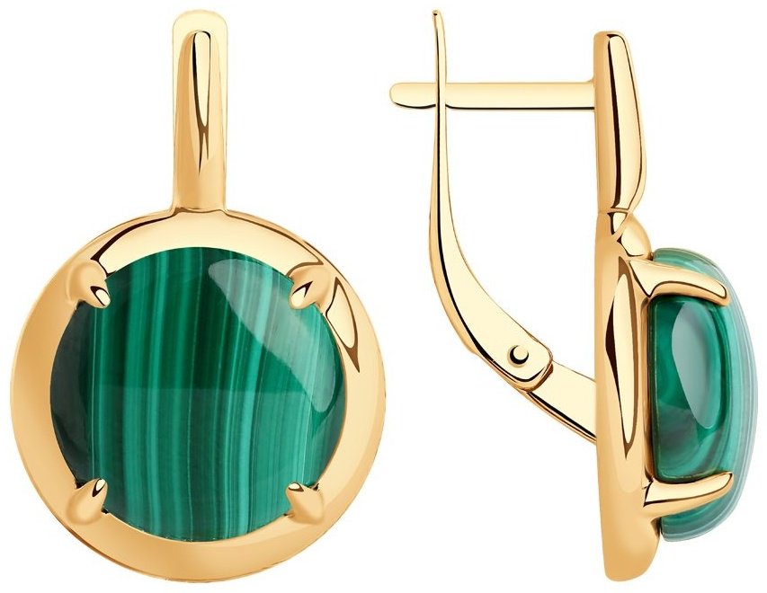 Серьги SOKOLOV 83020095 вес 6.83 г серебро, малахит купить,NaN