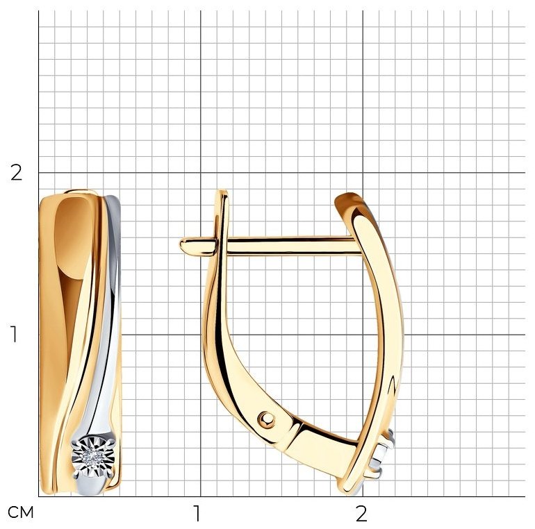 Серьги SOKOLOV 87020052 вес 2.72 г серебро, бриллиант купить,NaN