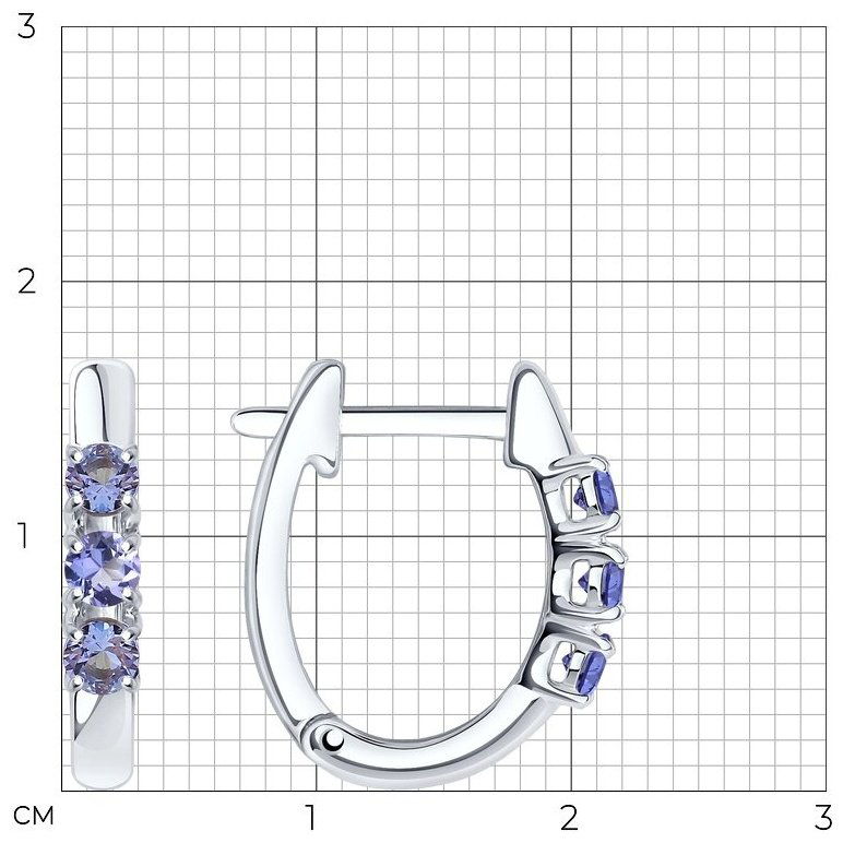 Серьги SOKOLOV 92025272 вес 2.98 г серебро, танзанит купить,NaN