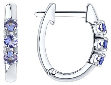 Серьги SOKOLOV 92025272 вес 2.98 г серебро, танзанит купить,NaN