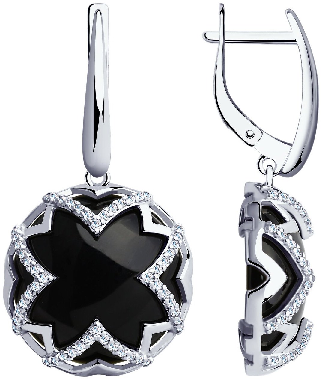 Серьги SOKOLOV 83020099 вес 11.89 г серебро, агат, фианит купить,NaN