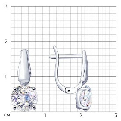Серьги SOKOLOV 94025684 вес 2.72 г серебро, фианит купить,NaN
